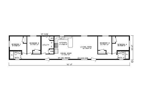The Villager 16764AM | 4 bedroom, 2 bathroom, 1165 sqft home | Built by Cavco - Montevideo in Montevideo, MN.