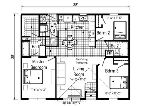 Multi Family Pod 32383C | 3 bedroom, 2 bathroom, 1140 sqft home | Built by Cavco - Goshen in Goshen, IN.