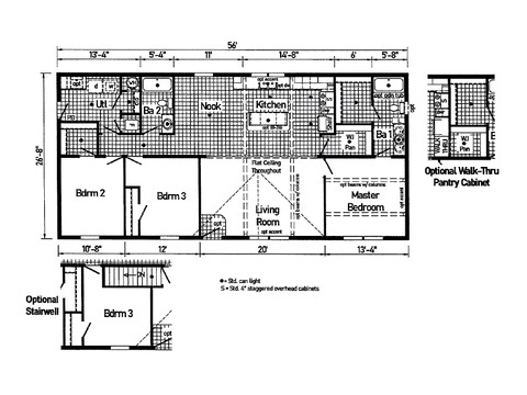 Swinger 28563G | 3 bedroom, 2 bathroom, 1493 sqft home. Built by Cavco - Clarion in Shippenville, PA.