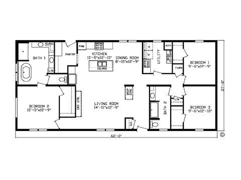 Crystal Lake 146068 | 3 bedroom, 2 bathroom, 1620 sqft home. Built by Cavco - Nappanee in Nappanee, IN.