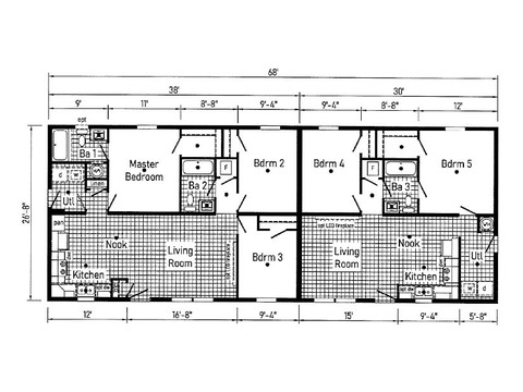 Pearl Duplex | 5 bedroom, 3 bathroom, 1813 duplex home. Built by Cavco - Clarion in Shippenville, PA.