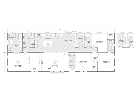 Solitaire 32824A | 4 bedroom, 3 bathroom, 2624 sqft home. Built by Cavco - Deming in Deming, NM