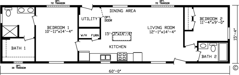 Clearview 16602A | 2 bedroom, 2 bathroom, 919 sqft home | Built by Cavco - Montevideo in Montevideo, MN.