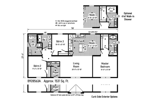 BlueRidge Limited 28563A | 3 bedroom, 2 bathroom, 1531 sqft home | Built by Cavco - Crouse in Crouse, NC.