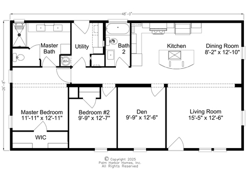 Blake 28482B | 2 bedroom, 2 bathroom, 1280 sqft home. Built by Cavco - Plant City in Plant City, FL
