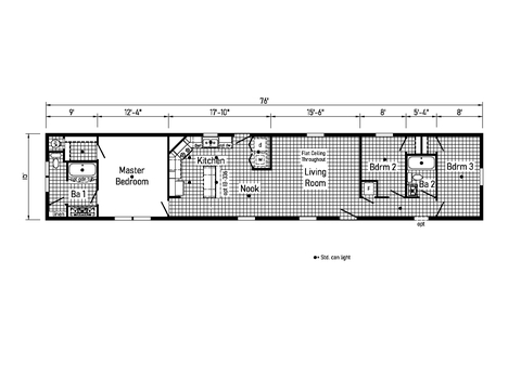 Eastland Concepts 16763I | 3 bedroom, 1 bathroom, 1140 sqft home. Built by Cavco - Shippenville in Shippenville, PA.