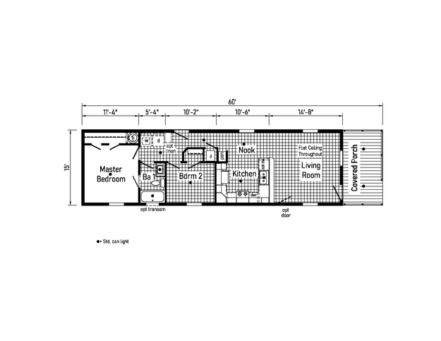 Westlake Single 16602A | 2 bedroom, 1 bathroom, 900 sqft home | Built by Cavco - Dorchester in Dorchester, WI.
