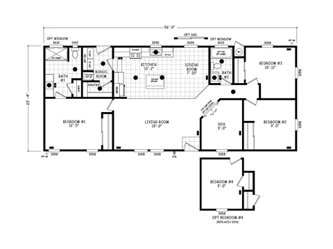 Sedona Ridge 24563A | 3 bedroom, 2 bathroom, 1306 sqft home | Built by Cavco - Goodyear in Goodyear, AZ.