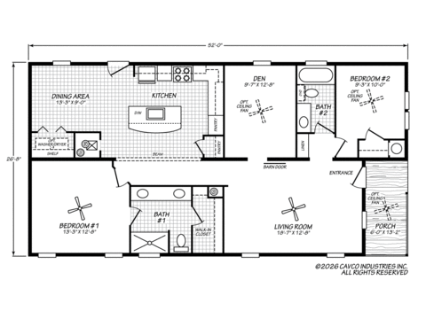 Harbor View 28522B | 2 bedroom, 2 bathroom, 1386 sqft home. Built by Cavco - Plant City in Plant City, FL.