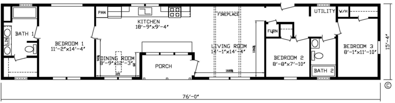 Inspiration 16763Q | 3 bedroom, 2 bathroom, 1165 sqft home | Built by Cavco - Montevideo in Montevideo, MN.