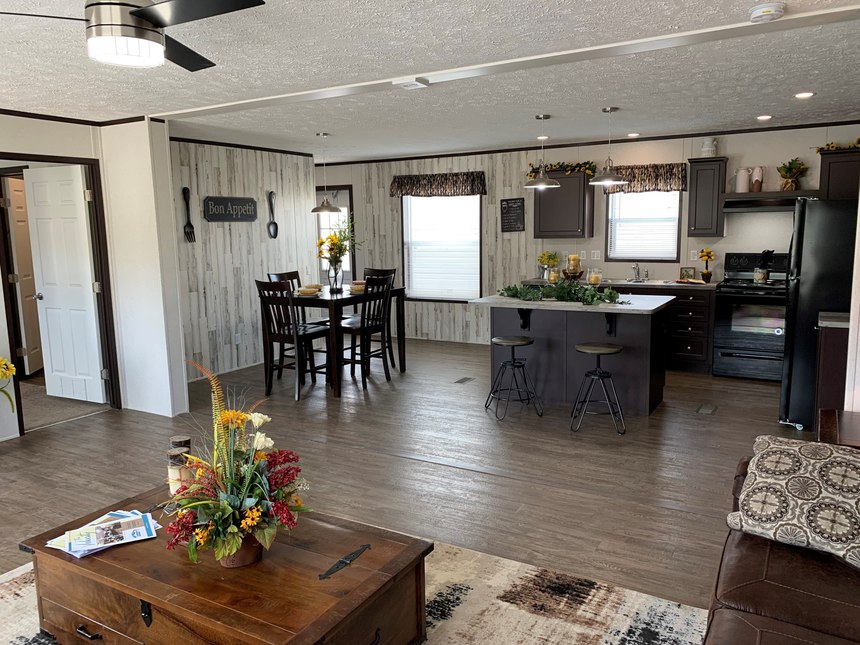 Spacious Open Concept Living in the Fairmont Manufactured Home Model #188001.