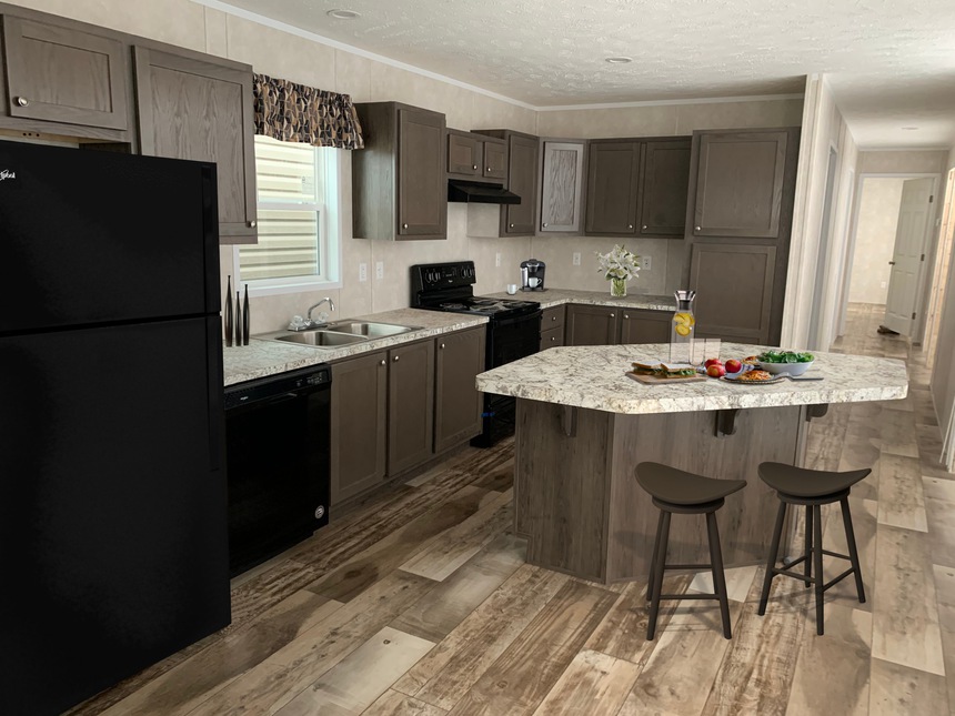 The Bauer 150028 double wide home beautiful large kitchen