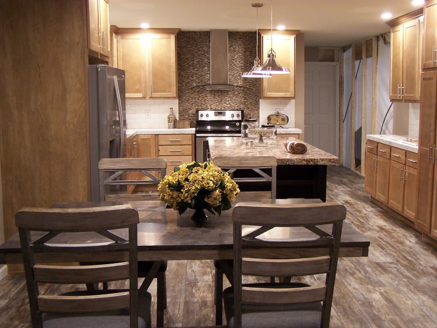 The Augusta 92596 modular home kitchen and dining room