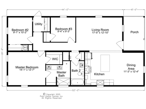 Craft Select 28523A | 3 bedroom, 2 bathroom, 1456 sqft home. Built by Cavco - Plant City in Plant City, FL.