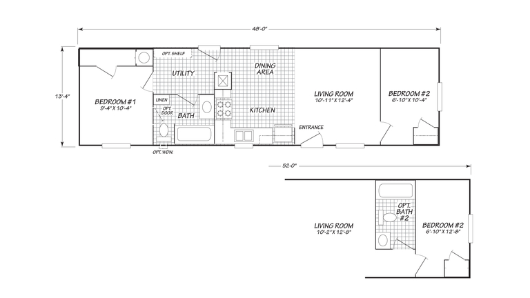 Broadmore 14482B | 2 bedroom, 1 bathroom, 639 sqft home | Built by Cavco - Nampa in Nampa, ID.