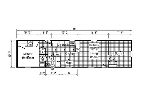 Eastland Concepts 14562B | 2 bedroom, 1 bathroom, 747 sqft home. Built by Cavco - Shippenville in Shippenville, PA.