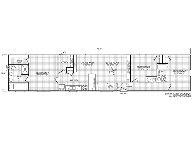 Valu Maxx Premier 16763R | 3 bedroom, 2 bathroom, 1165 sqft home. Built by Cavco - Seguin in Seguin, TX.