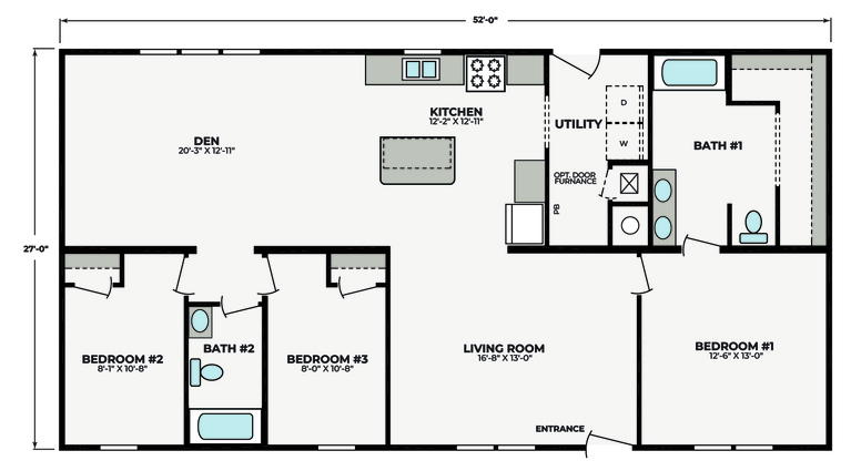 The Eiger | 3 bedroom, 2 bathroom, 1404 sqft home. Built by Cavco - Nappanee in Nappanee, IN.