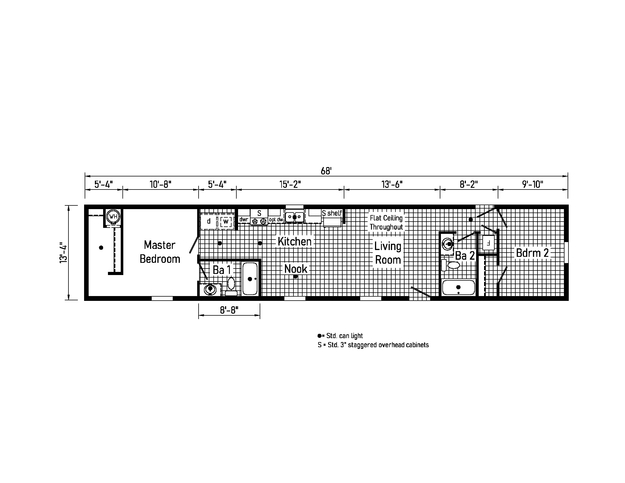 Beacon Prestige 14682B | 2 bedroom, 2 bathroom, 747 sqft home. Built by Cavco - Shippenville in Shippenville, PA.