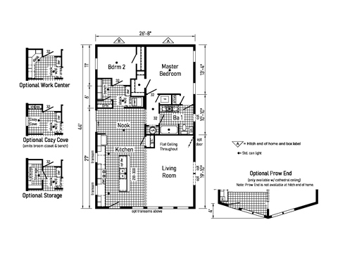 Retreat 28442B | 2 bedroom, 1 bathroom, 1173 sqft home | Built by Cavco - Dorchester in Dorchester, WI.