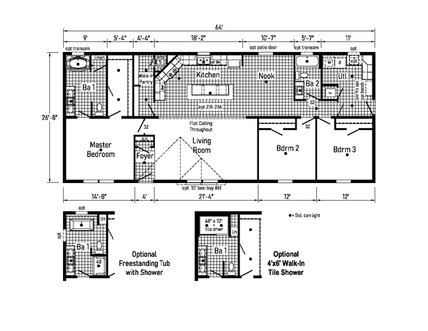 3 Bed Modular Home (Ranch) for Sale - Westlake Modular 28643A