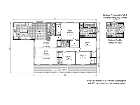 Rosewood 44724A | 4 bedroom, 2 bathroom, 2610 sqft home | Built by Cavco - Goshen in Goshen, IN.