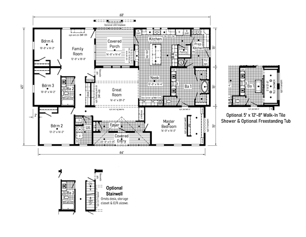 4 Bed Modular Home (Triple-wide) for Sale - Luxus 46684A