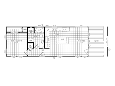 Crest 16531P | 1 bedroom, 1 bathroom, 698 sqft home. Built by Cavco - Lake Arlington in Fort Worth, TX.