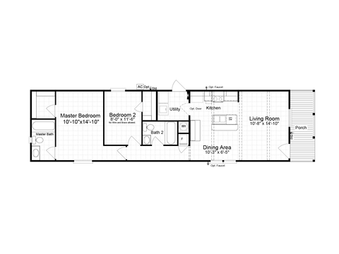 Casita 16612C | 2 bedroom, 2 bathroom, 868 sqft home | Built by Cavco - Fort Worth in Fort Worth, TX.
