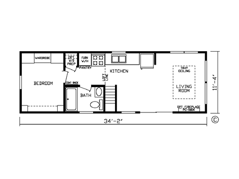 Park Model 190015 | 1 bedroom, 1 bathroom, 399 sqft park model. Built by Cavco - Nappanee in Nappanee, IN.