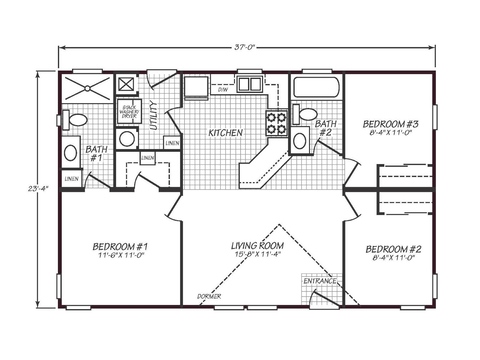Solaris 24373A | 3 bedroom, 2 bathroom, 864 sqft home | Built by Cavco - Goodyear in Goodyear, AZ.