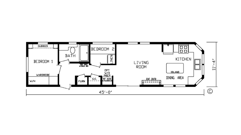 148044ES Park Model | 2 bedroom, 1 bathroom, 505 sqft home. Built by Cavco - Nappanee in Nappanee, IN.