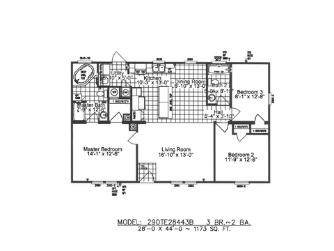 Mander 28443B | 3 bedroom, 2 bathroom, 1173 sqft home | Built by Cavco - Moultrie in Moultrie, GA.