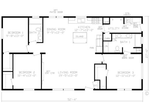 The Jefferson 28523E | 3 bedroom, 2 bathroom, 1439 sqft home | Built by Cavco - Montevideo in Montevideo, MN.