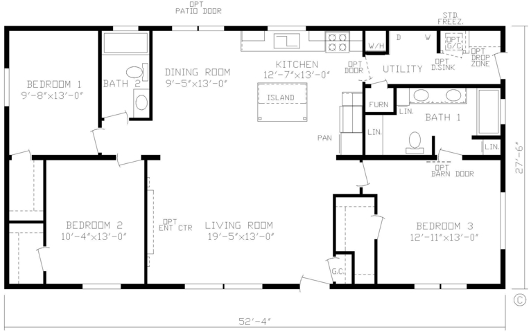 The Jefferson 28523E | 3 bedroom, 2 bathroom, 1439 sqft home | Built by Cavco - Montevideo in Montevideo, MN.