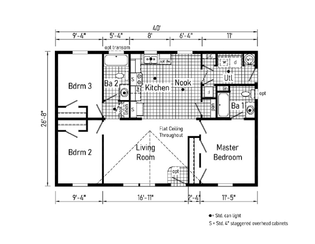 Roadrunner 28403A | 3 bedroom, 2 bathroom, 1067 sqft home. Built by Cavco - Clarion in Shippenville, PA.