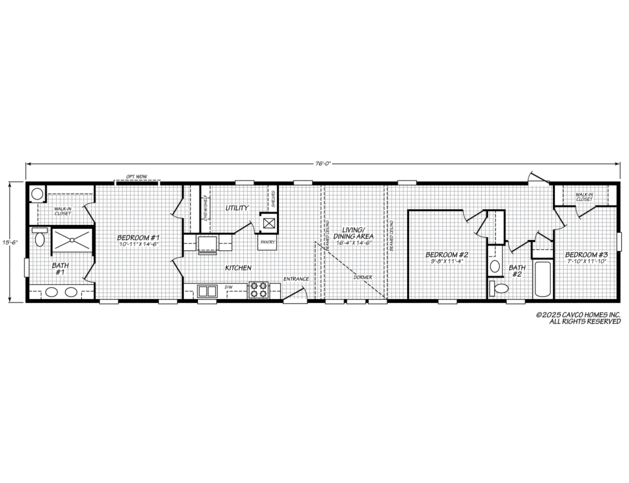 Helix 16763N | 3 bedroom, 2 bathroom, 1178 sqft home | Nationally Available