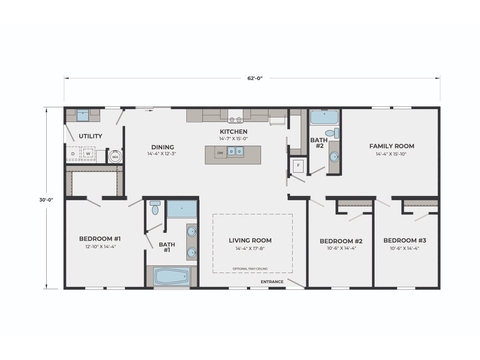 Dover 32623D | 3 bedroom, 2 bathroom, 1860 sqft home. Built by Cavco - Lake Arlington in Fort Worth, TX.