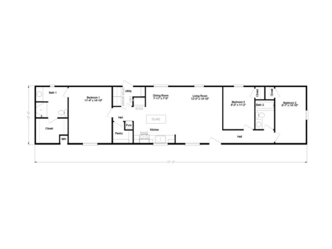 Emerald 16723A | 3 bedroom, 2 bathroom, 1152 sqft home. Built by Cavco - Presidio in Presidio, TX.