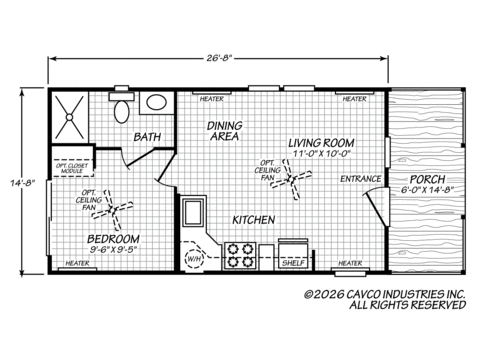 Cottage | 1 bedroom, 1 bathroom, 391 sqft home | Built by Cavco - Millersburg in Millersburg, OR.