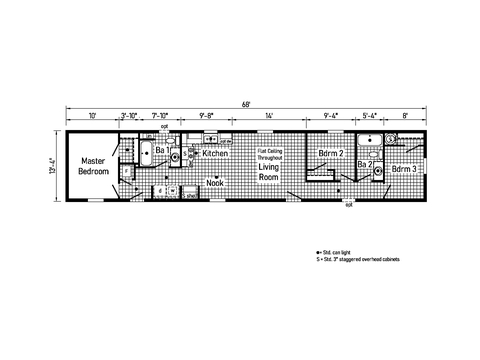 Beacon Prestige 14683A | 3 bedroom, 2 bathroom, 747 sqft home. Built by Cavco - Shippenville in Shippenville, PA.