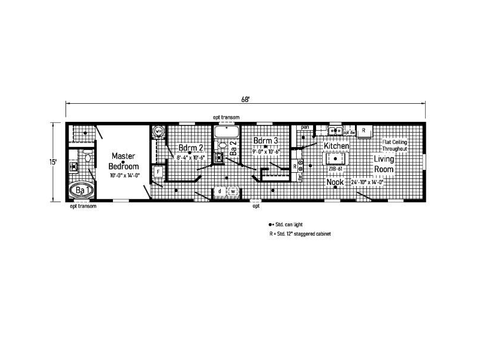 Landmark Single 16683A | 3 bedroom, 2 bathroom, 1020 sqft home | Built by Cavco - Goshen in Goshen, IN.