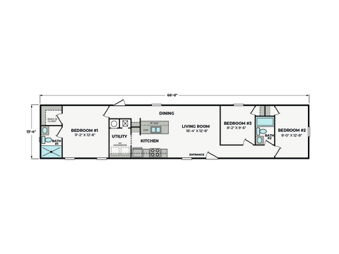 Nico 14663C | 3 bedroom, 2 bathroom, 902 sqft home. Built by Cavco - Presidio in Presidio, TX