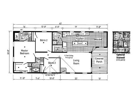 Nova Elite 1 28603C | 3 bedroom, 2 bathroom, 1439 sqft home. Built by Cavco - Clarion in Shippenville, PA.