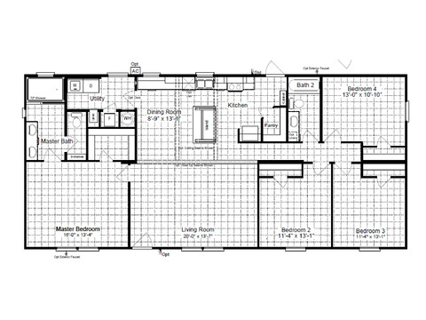 Heartland 28604H | 4 bedroom, 2 bathroom, 1640 sqft home | Built by Cavco - Fort Worth in Fort Worth, TX.