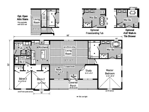 Southmont 32663A | 3 bedroom, 2 bathroom, 1812 sqft home | Built by Cavco - Crouse in Crouse, NC.