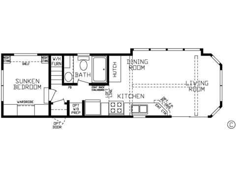 Country Manor 100187S | 1 bedroom, 1 bathroom, 399 sqft park model. Built by Cavco - Nappanee in Nappanee, IN.