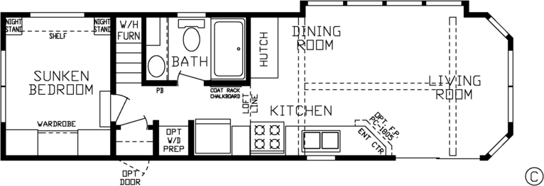 Country Manor 100187S | 1 bedroom, 1 bathroom, 399 sqft park model. Built by Cavco - Nappanee in Nappanee, IN.