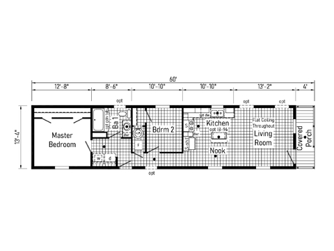 Mustang 14602B | 2 bedroom, 1 bathroom, 800 sqft home. Built by Cavco - Clarion in Shippenville, PA.