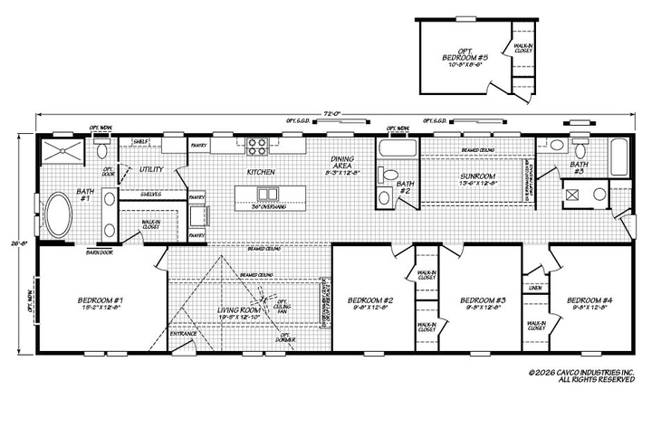 Kodiak 28724X | 4 bedroom, 3 bathroom, 1919 sqft home. Built by Cavco - Lafayette in Lafayette, TN.